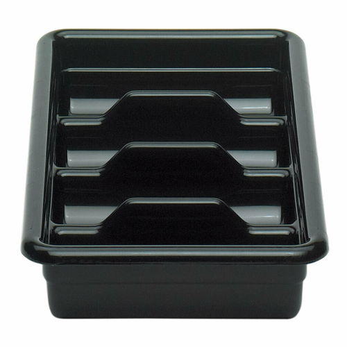 1120CBP110/ BIN, FLATWARE, 4 COMP, PLASTIC, BLACK
