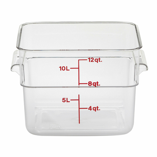 12SFSCW135 CONTAINER, FOOD, 12 QT, SQUARE, CLEAR