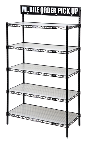 Wire Shelf, 48"W x 18"D, 600 - 800 lb. capacity, black epoxy antimicrobial finish, NSF