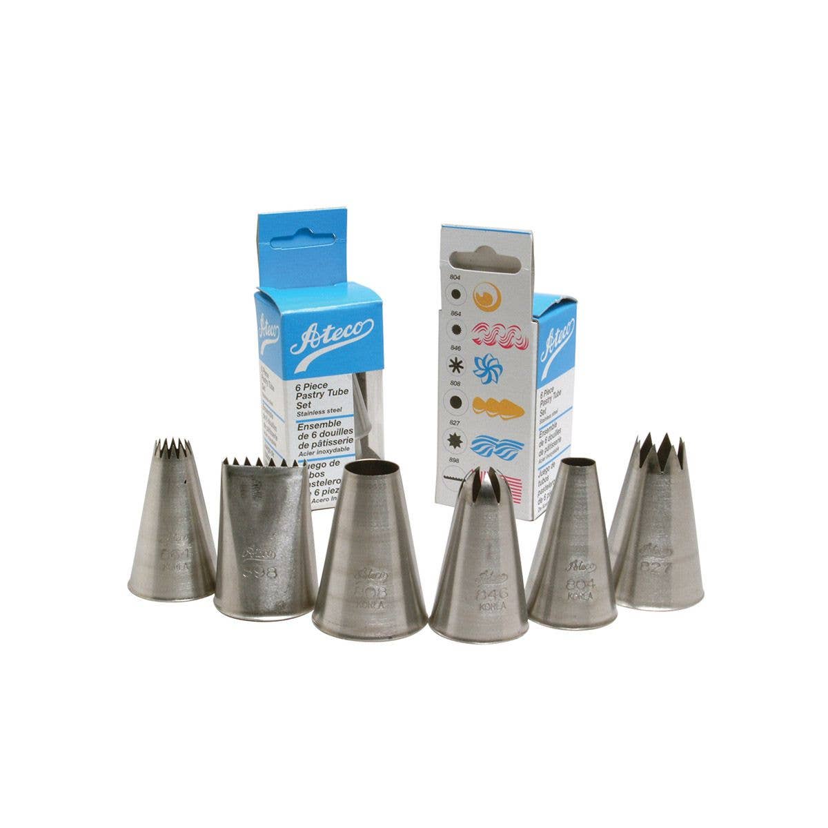 Ateco Assorted Pastry Tubes, Set Of 6