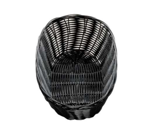 Basket, 10" x 6-1/2" x 3", oval, hand-woven, polypropylene cord, black