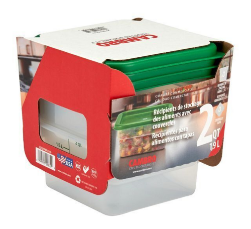 Multi Pack translucent container and lid, 2 qt Mod # 2SFSPPRP3190