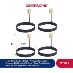 HIC Kitchen Non-Stick Egg Ring, Set Of 2