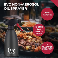 Evo Stainless Steel Oil Sprayer – Refillable 16oz Bottle: Silver