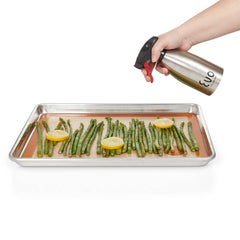 Evo Stainless Steel Oil Sprayer – Refillable 16oz Bottle: Silver