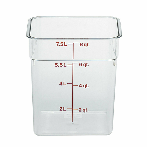 8SFSCW135 CONTAINER, FOOD, 8 QT, SQUARE, CLEAR