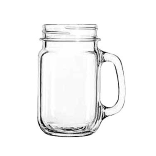 GLASS, JAR, DRINKING, 16 OZ, CLEAR/ 97084