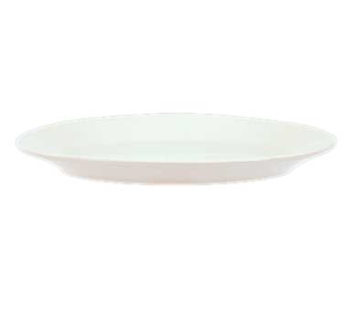 Plate 11 1/2" x  8 1/2 " oval wide rim rolled edge Alpine White 1 DZ / CS