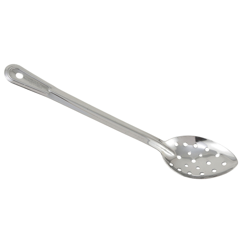 Basting Spoon, 13" long, perforated, one-piece, stainless steel, Prime