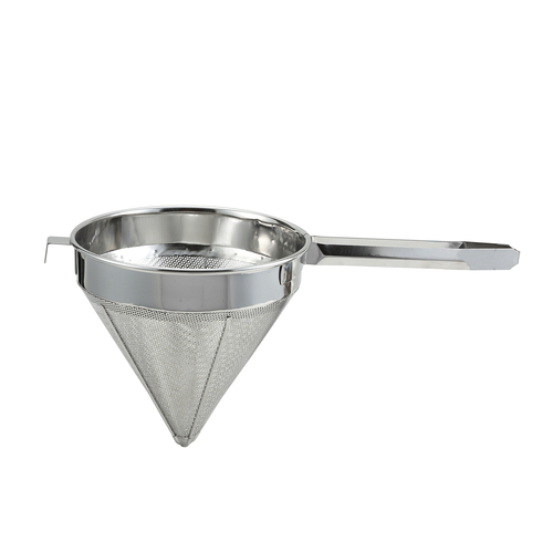 China Cap Strainer, 12", fine, welded handle, 18/8 stainless steel