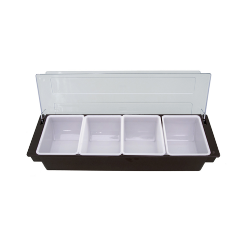 TRAY, CONDIMENT, 4 COMPARTMENT, W/ LID, CDHL-4