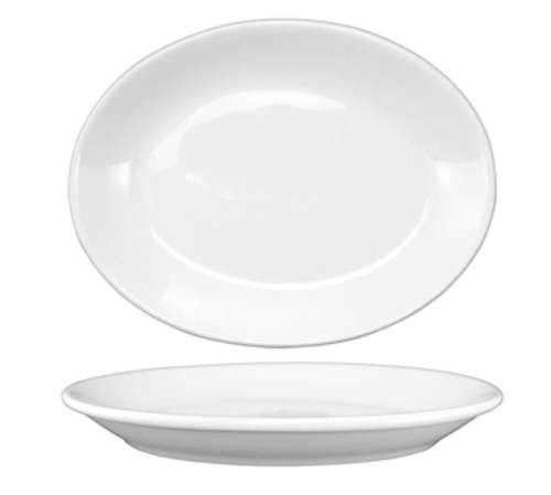 Platter, 11-3/4" x 8", oval, coupe, fully vitrified/DO-13