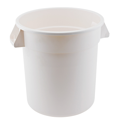 CONTAINER, FOOD SAFE, 10 GAL, ROUND, PLASTIC, WHITE