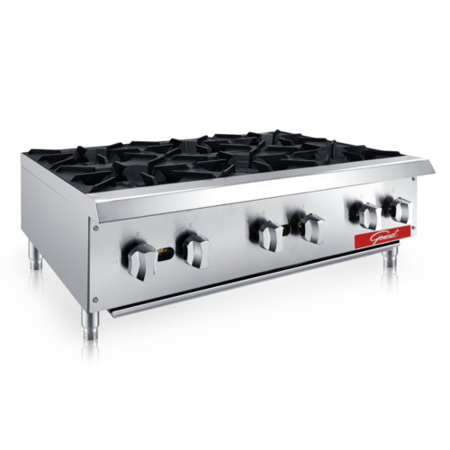 Hotplate, countertop, gas, 36" wide, (6) cast iron burners Mod # GCHP-36-6NG