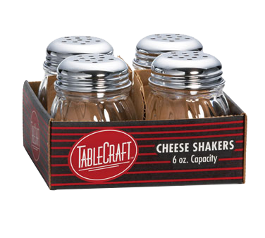 4 Pack 6oz Glass Cheese Shaker