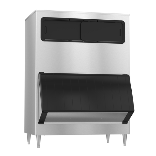 Ice Bin, 48"W, hinged bottom door top view windows