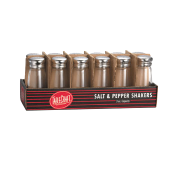 12 Pack 3oz Salt/Pepper Glass Shaker