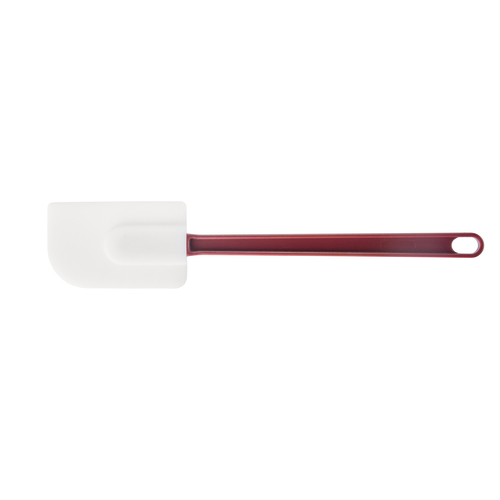 Scraper, 14", flat blade, silicone, red handle with white blade