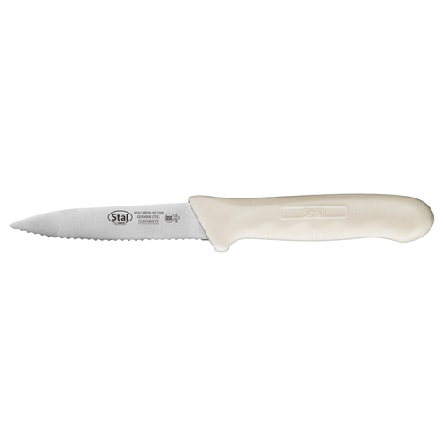 Paring Knife Serrated Edge White PP Handle 2pc/pk