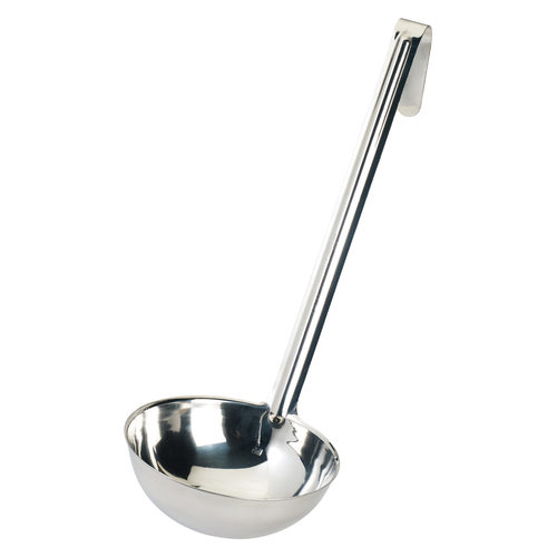 Ladle, 24 oz., 18" O.A.L., 13" handle, one-piece, stainless steel