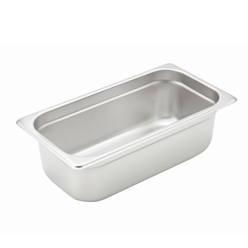 SPJH-304 Steam Table Pan,1/3 Size,6-7/8"x 12-3/4"x4" Deep, 22 Gauge Heavy Weight, Anti Jamming, 18/8 Stainless Steel.