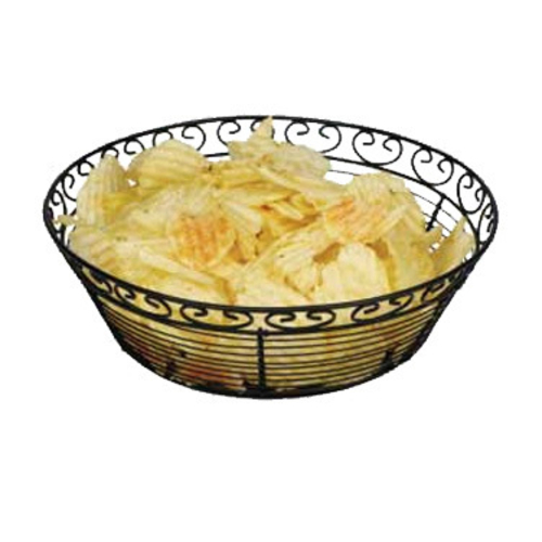 Bread/Fruit Basket, 10" dia. x 3"H, round, wire construction, black