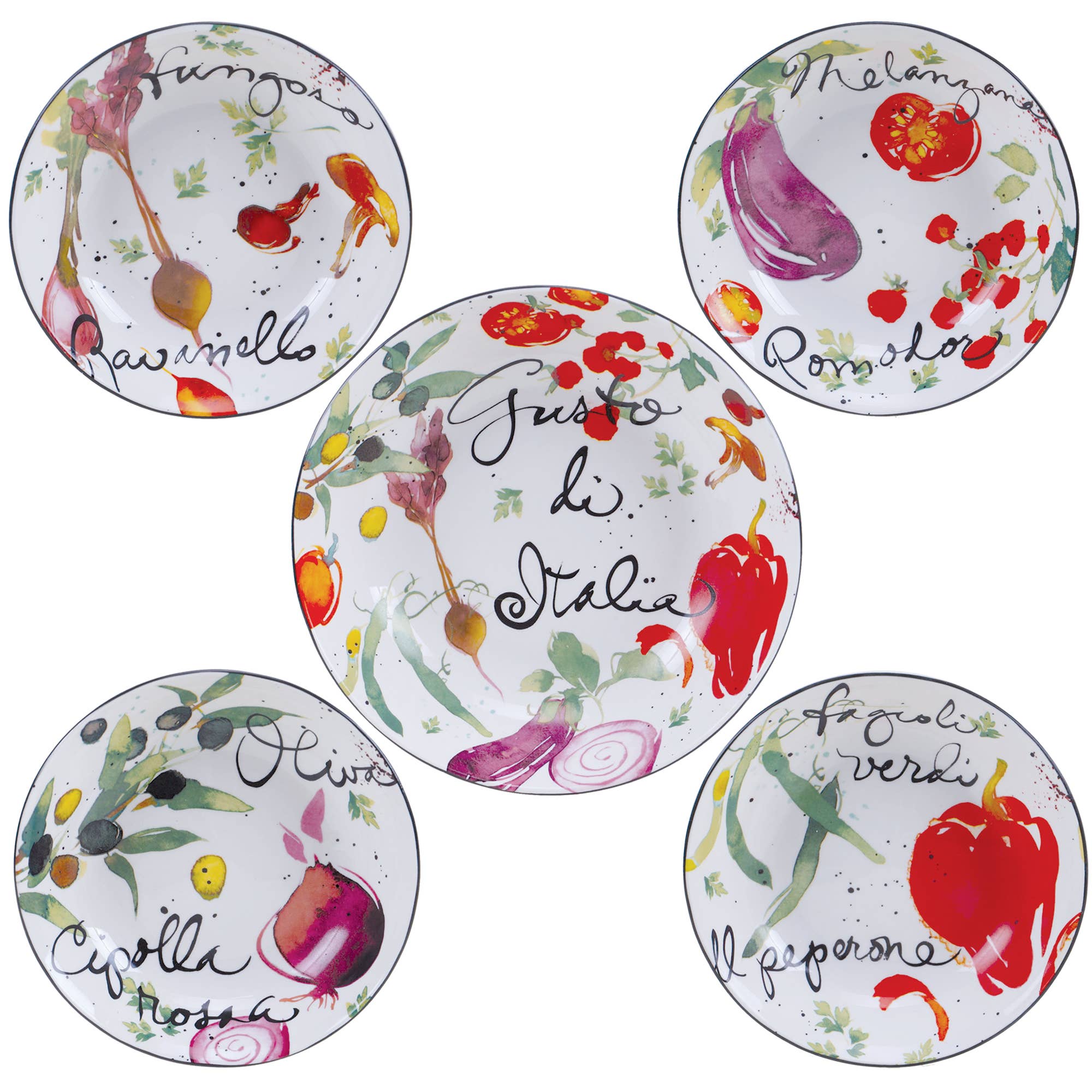 5 pc. Stoneware Pasta Sets Melanzana © Julie Paton