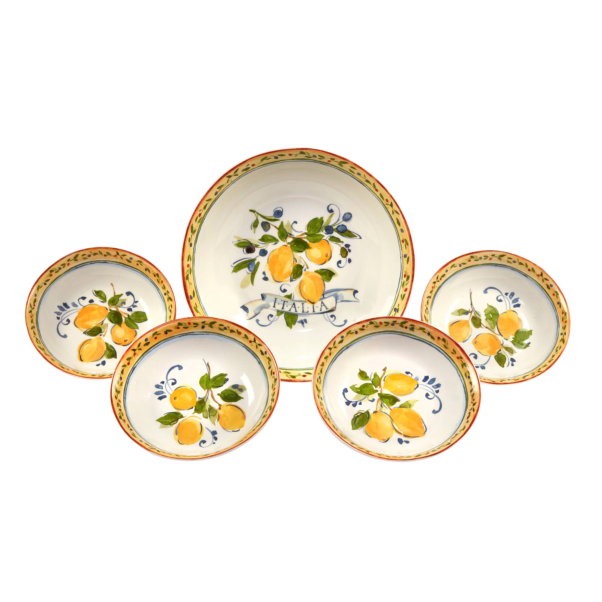 5 pc. Stoneware Pasta Set Italia