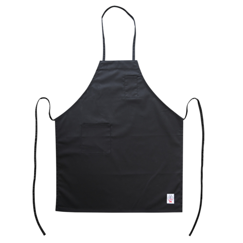 Chef's Pride Bib Apron, 26"W x 33"L, full length, waist ties, with chest & waist pockets, Mod # APBB-2BK