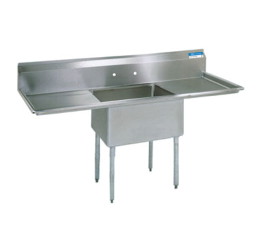 Sink One Compartment Sink With Two Drainboards 18" # BKS-1-1620-12-18T