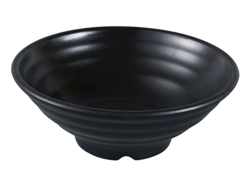 BOWL, 8" DIA, , MELAMINE, BLACK Asian Style