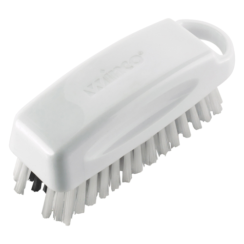 Nail Cleaning Brush, 5-3/4"L x 2"W, plastic handle, polypropylene bristles, white & black # BRN-52