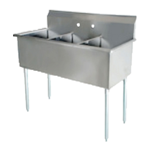 Sinks - 57" Budget Sink 3 Bowls - Dimensions: 57" W x 24.5" D x 41" H, Mod # BS3-1821-V