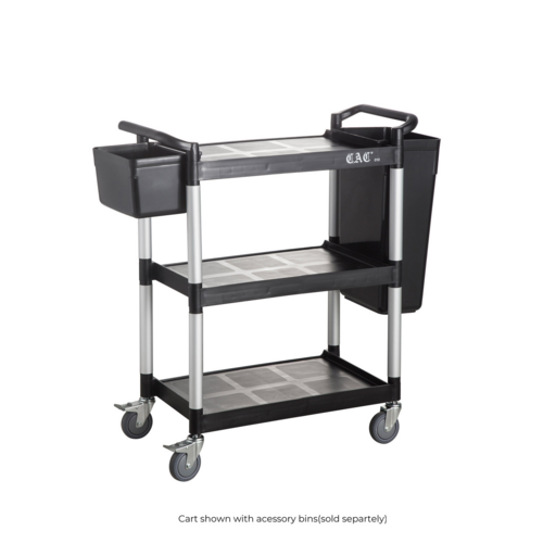 BTUC-17BK, CART, UTILITY, 32 x 17 x 36, 3 TIER, PLASTIC, BLACK