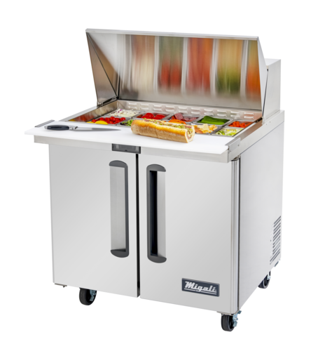 Sandwich Prep Table Single Section 36" / 2 doors Migali # C-SP36-15BT-HC