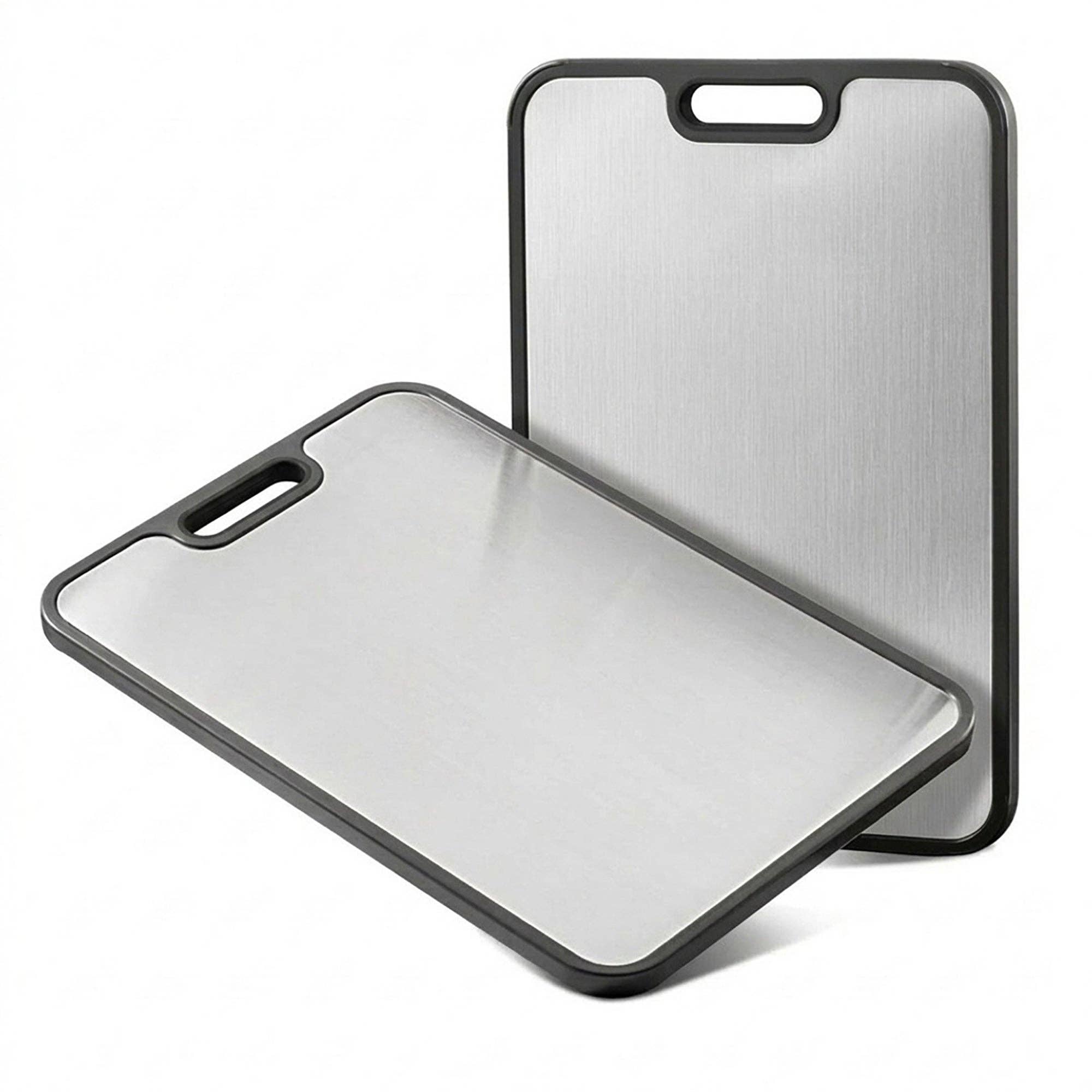 Stainless Steel Cutting Board with Double Sided Kitchen Chopping Board Durable Food Prep Surface: Silver / One Size Fits Most