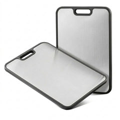Stainless Steel Cutting Board with Double Sided Kitchen Chopping Board Durable Food Prep Surface: Silver / One Size Fits Most