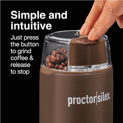 Proctor Silex Fresh Grind Electric Coffee / Spice Grinder: Brown