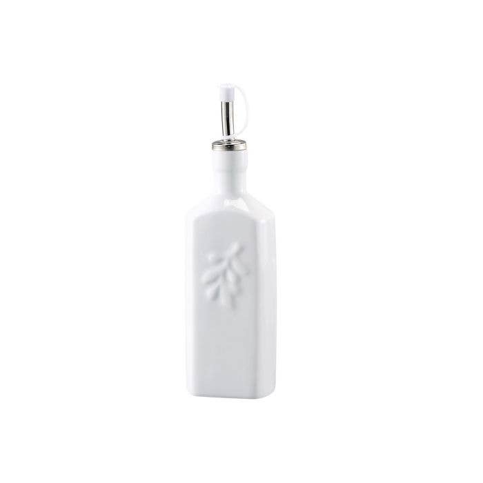 HIC Kitchen Oil Bottle, Square, Porcelain, 16oz