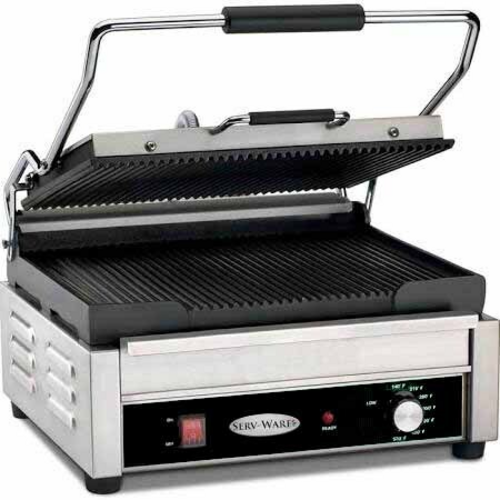 Single Panini Grill - Grooved Top & Bottom - Mod # EPG-100GG