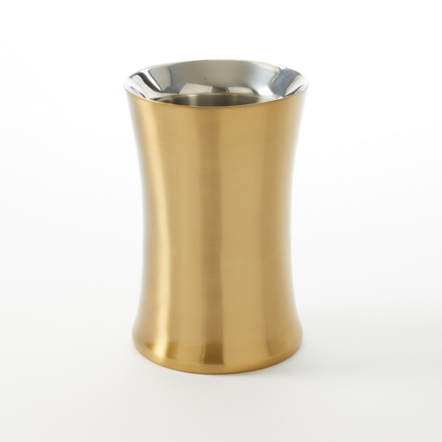 Wine Cooler, 5.5" dia., x 8.25"H, stainless steel, gold
