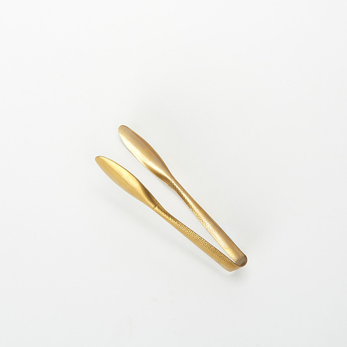 Serving Tongs, 6"L, hammered, 18/0 stainless steel, vintage gold finish