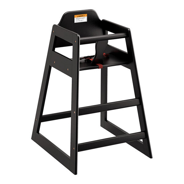 Wooden High Chair Black Finish