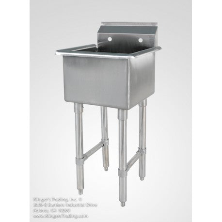 Sink, one compartment, 18"W x 18-1/2"D x 41"H, stainless steel construction