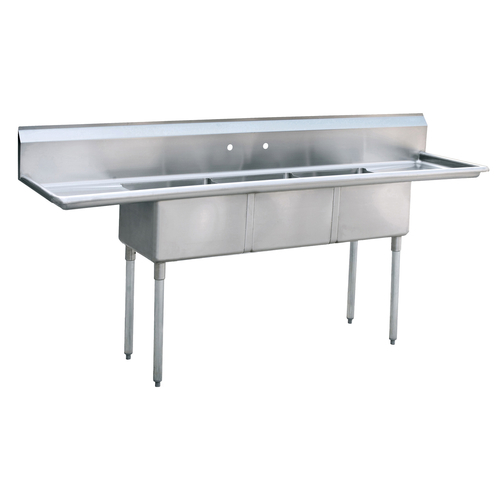 SS Sink 3 bay MRSA-3-D