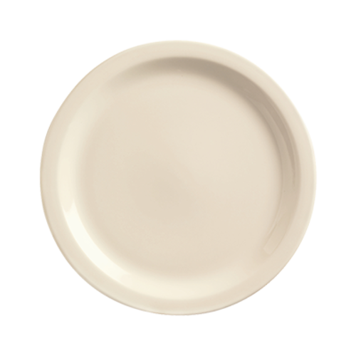 PLATE, 9.5" DIA, STONEWARE, KINGSMEN WHITE