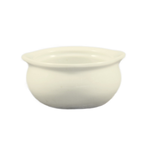 BOWL, ONION SOUP CROCK, 12 OZ, CERAMIC, AMERICAN WHITE