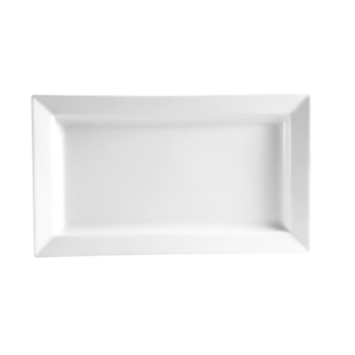 PLATTER, 8.25 X 16, PRINCESQUARE, PORCELAIN, SUPER WHITE