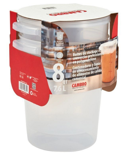 Multi Pack translucent container and lid, 8 qt Mod # RFS8PPRP2190