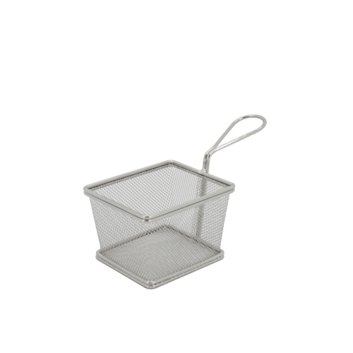 Mini Serving Fry Basket, square, stainless steel Mod # SMFB-2